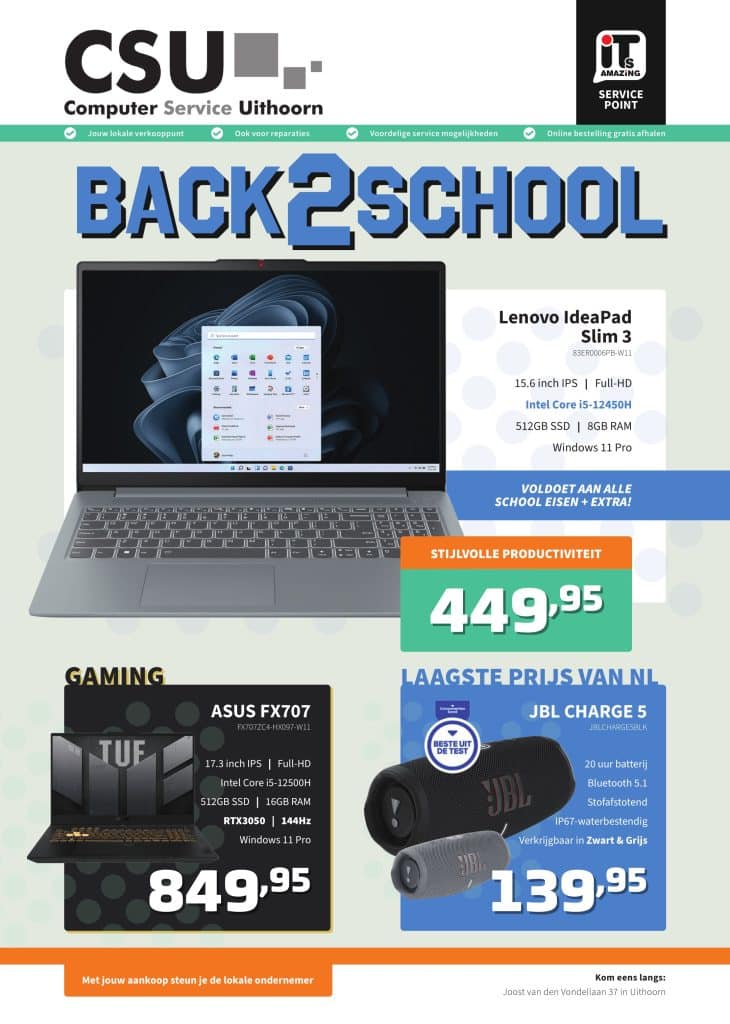 CSU Folder aanbieding back 2 school