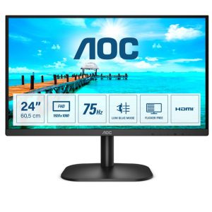 AOC 24B2XDM 23,8" | 1920x1080 Full HD VA | 75Hz | 4ms | 3-zijdig Randloos | Flicker-Free | Low Blue Light | Monitor | RENEWED - 0